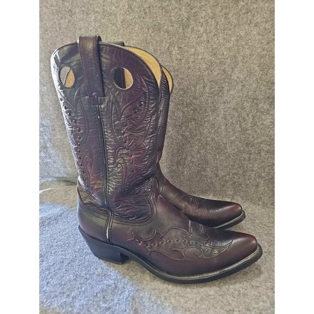 Durango Cowboy Boots Western Black Cherry Pull On Mens DB585 Size 9.5 D READ
